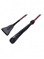 Leder Gerte Peitsche 66 cm schwarz rot