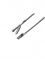 Leder Gerte Peitsche 70 cm silber