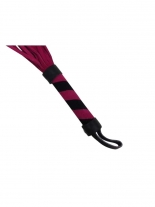 Leder Mini Flogger pink Veloursleder