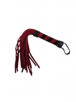 Leder Mini Flogger rot Veloursleder