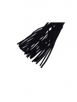 Leder Mini Flogger schwarz Veloursleder