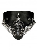 Kunstleder Armband Schwert mit Ketten