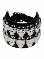 Leder Armband Totenkopf mit Schnalle