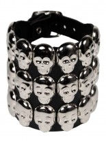 Leder Armband Totenköpfe