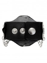 Leder Armband Totenköpfe mit Ketten