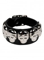 Leder Armband Totenkopfnieten mit Schnalle