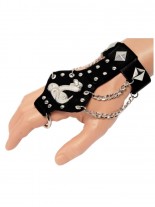 Lederarmband mit Fingerring Kobra