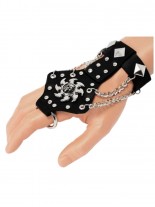 Lederarmband mit Fingerring Tribal
