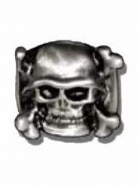Metallring Totenkopf mit Stahlhelm