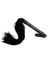 Peitsche schwarz Veloursleder