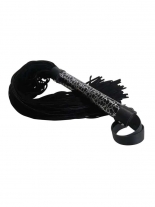 Peitsche schwarz Veloursleder