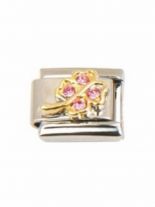 Motiv Kleeblatt rosa Steine