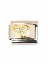 Motiv heart 3 stones white