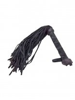 Veloursleder Leder Peitsche schwarz