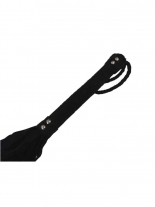 Veloursleder Leder Peitsche schwarz 48 Riemen
