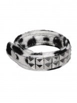 Webpelz Armband Pyramiden Nieten 2 reihig Kuh