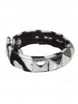 Webpelzarmband Pyramidennieten Zebra